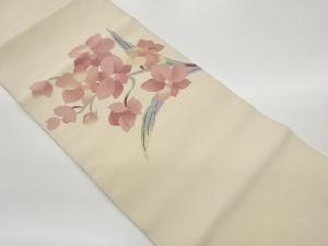 本綴れ花葉模様織出し名古屋帯